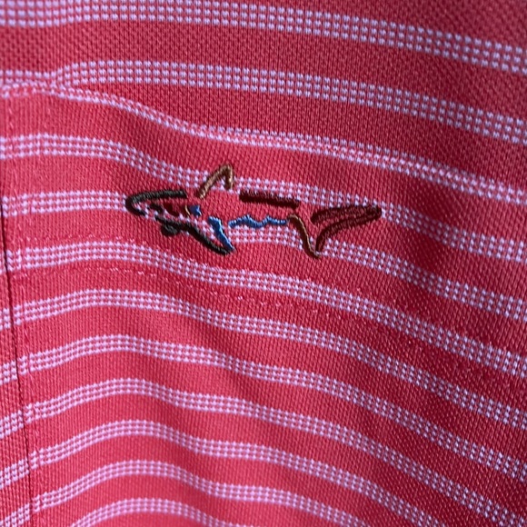 Greg Norman Orange & White Striped Men’s Golf Polo Shirt Size XL - Picture 3 of 4